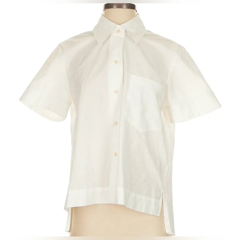 NWT Banana Republic Factory pleated back “mullet” blouse - Picture 3 of 14